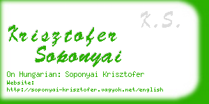 krisztofer soponyai business card